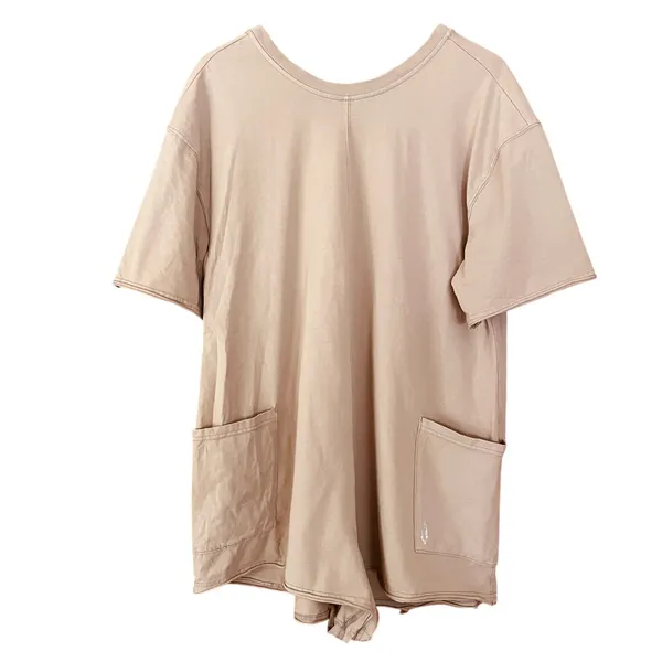 Free People Movement Hot Shot Tee Romper Mocha Latte Size Large - Image 4
