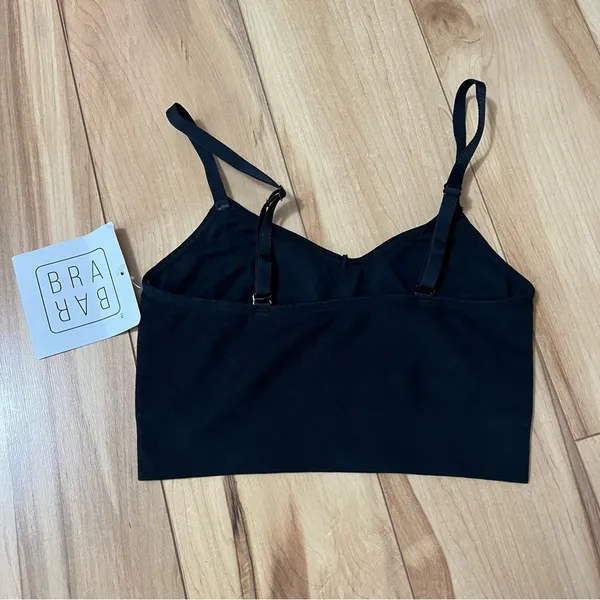 Bra Bar Women's Sz 28-30 A-DDD (Small) Soft Crop All Day Bra Black Stretch NWT - Image 2