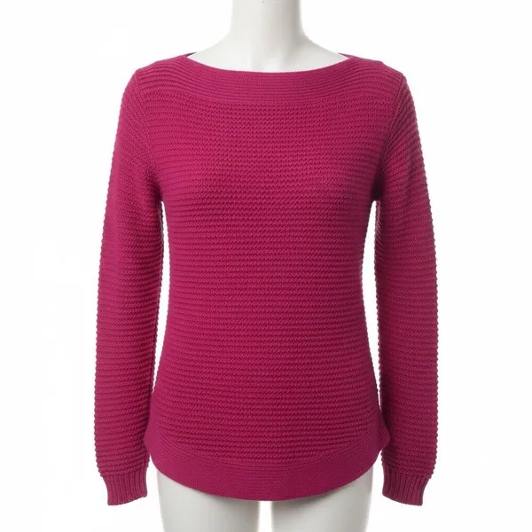 NEW Lauren Ralph Lauren Sweater XSMALL Magenta Pink Textured Boatneck Pullover - Image 2