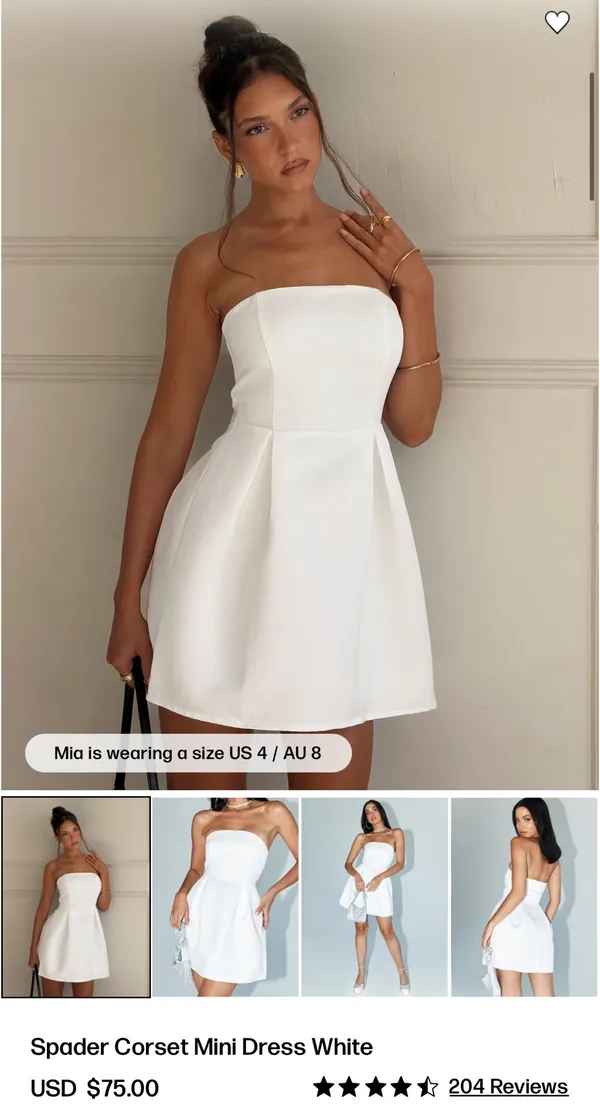 Princess Polly Spader Corset Mini Dress White - Image 2