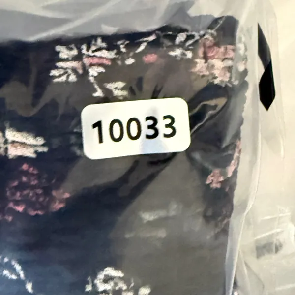 Reformation Black Floral Smocked Crop Top Square Neck Long Sleeve Small - Image 8