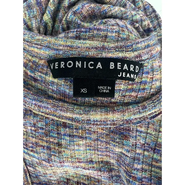 Veronica Beard‎ Haylee Rib-Knit Ruched Midi-Dress Multicolored - Image 8
