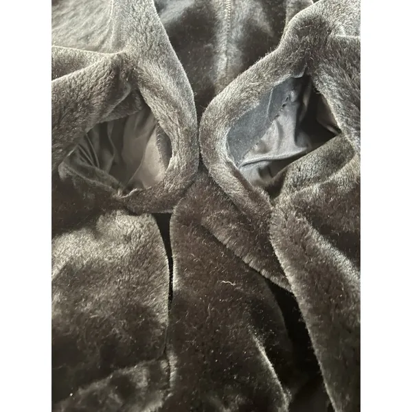 Gallery Coat Sz Large Black‎ Faux Fur Hooded Luxurious City Formal Designer - Image 12