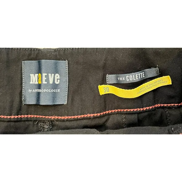 Maeve The Colette Ponte Crop Wide-Leg Pants Black‎ Linen Blend Size 30 - Image 7