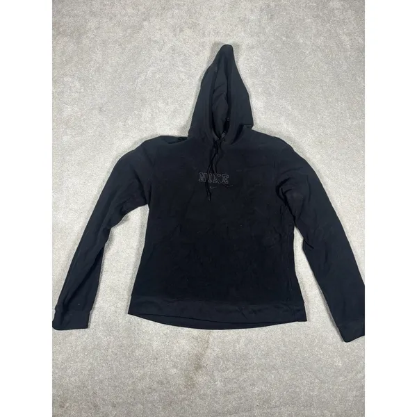 Nike Womens Y2K Black Pullover Hoodie Tonal Logo Fitted‎ NSW center swoosh - Image 4