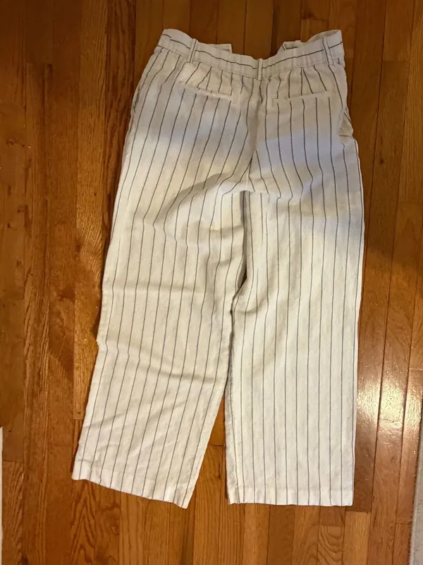 Gap Linen Blend Trousers Wide-Leg Pleated - Image 3