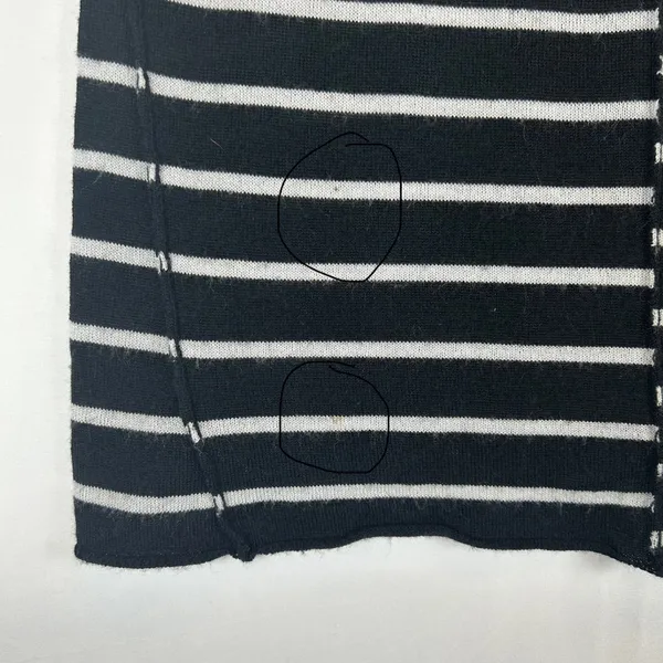 PAIGE Womens XS Merino Wool Blend Black White Striped Knit Sweater Long‎ Sleeve - Image 10