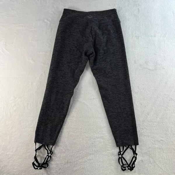 Beyond Yoga S Small‎ Space-Dye Strappy Hem Ballet Leggings Black Steel SM15AW - Image 8
