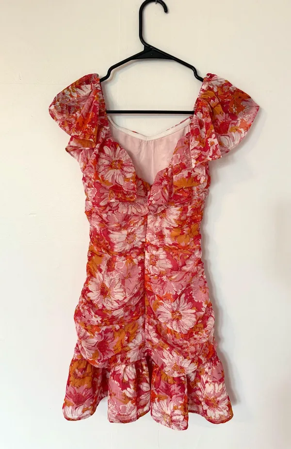 Hello Molly Off The Shoulder Chiffon mini Dress XS - Image 5