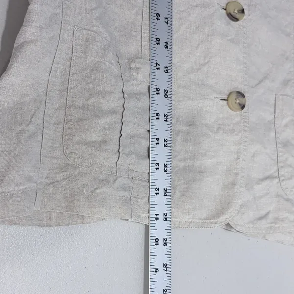 Minimalist 100% Linen Chore Jacket Beige Cherokee XXL Button Up Shacket - Image 8