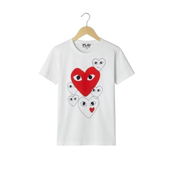 Comme des Garçons PLAY Multi-Heart Graphic Tee White Size M Unisex - Image 3