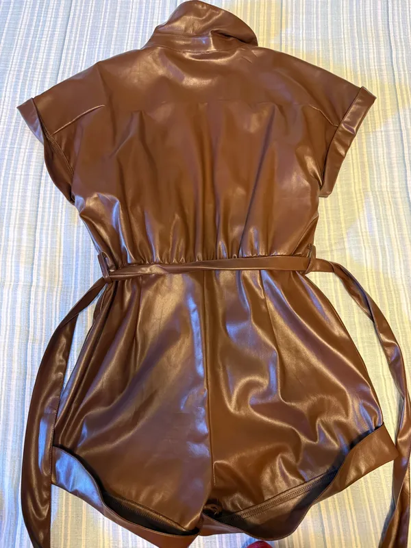 Day and Moon Faux Leather Romper - Image 4