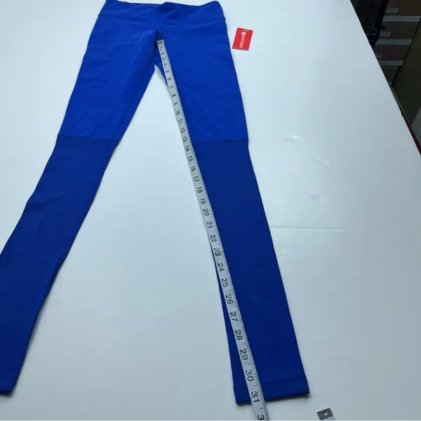 PURE BARRE Splits59 Womens Size‎ XS Leggings Blue Lycra Stretch Ribbed Leg NEW - Image 9