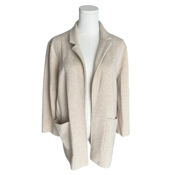 J.Crew - Sophie Open Front Sweater Blazer Beige Sz M - Image 2