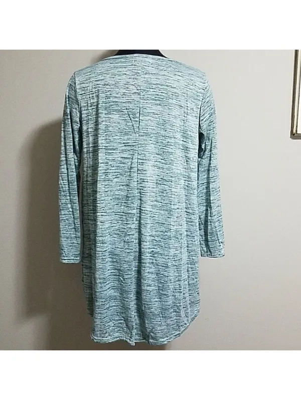 Vessos Women's Long Sleeve Heathered Tunic Top XL - Image 2