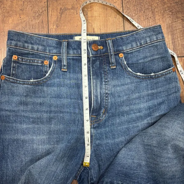 Madewell Wide-Leg Crop Jeans in Marsing Wash: Raw-Hem Edition Womens Sz 26 $128 - Image 9
