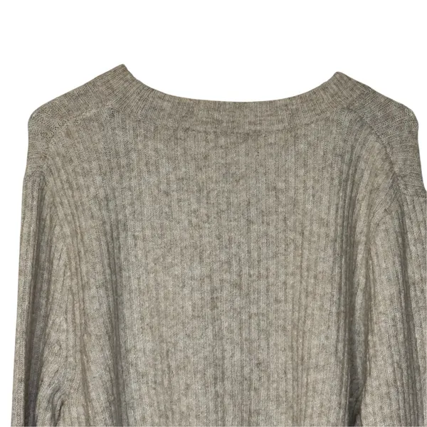Madewell Womens Sweater Crewneck Flared Sleeve Knitted Wool Blend Beige XXL - Image 9