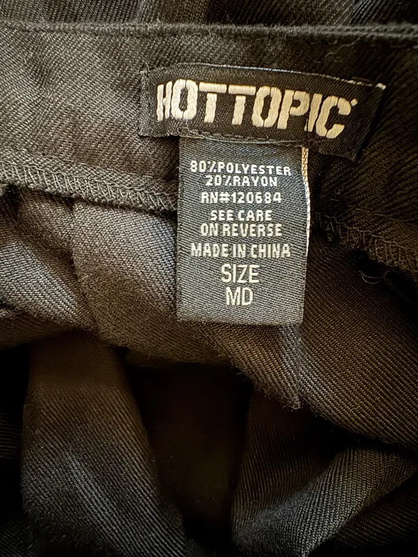 Hot Topic Black Pleated Cheer Mini Skirt with White Stripe Trim Medium - Image 3