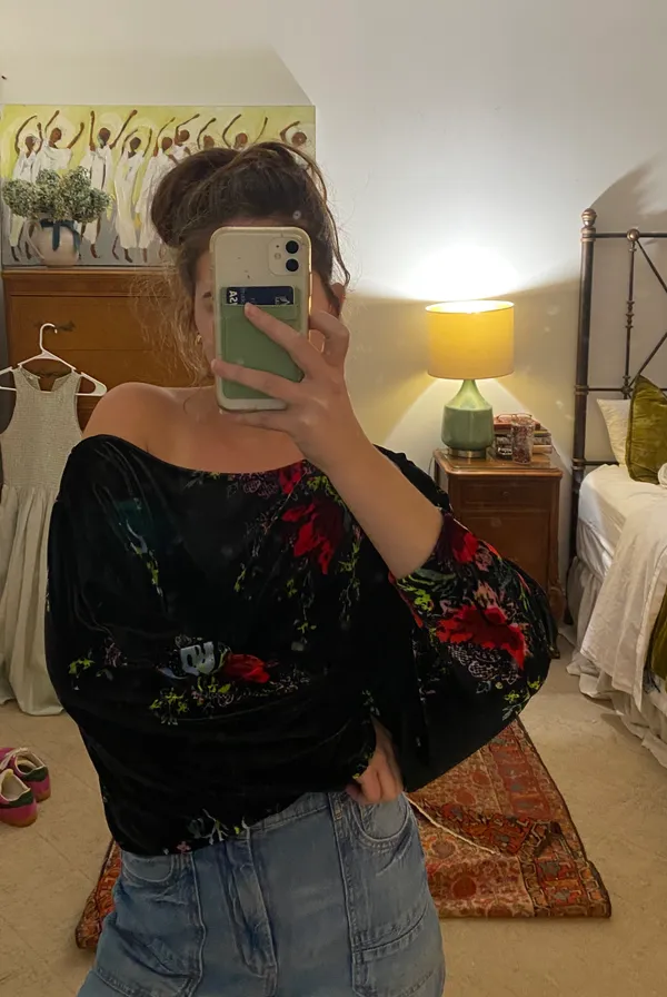 Free People Velvet Slouchy Bodysuit - Image 2