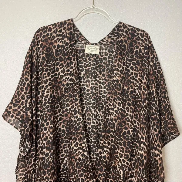 MIA JOY JOYFOLIE Leopard Print Kimono One Size - Image 2