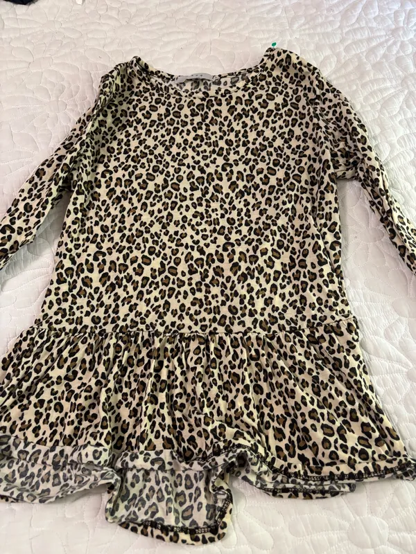 Cheetah print long sleeve peplum blouse Multiple Size XS - Image 2