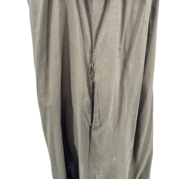 Boden Broderie Detail Midi Dress Eyelet Cotton Olive Green Size US 8P‎ Petites - Image 9