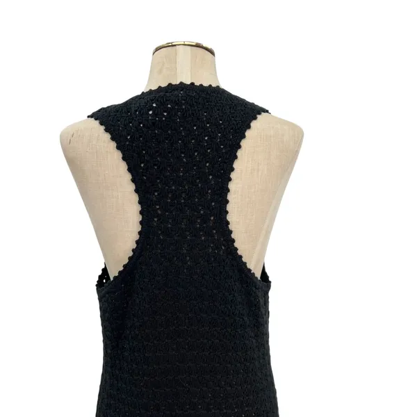 J. Crew Limited Edition Crochet‎ Maxi Sweater Dress Black Size Large - Image 9