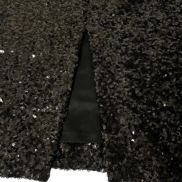 Express Vintage Black Sequin Pencil Skirt Midi Sz 00 Cocktail Festive Holiday - Image 5