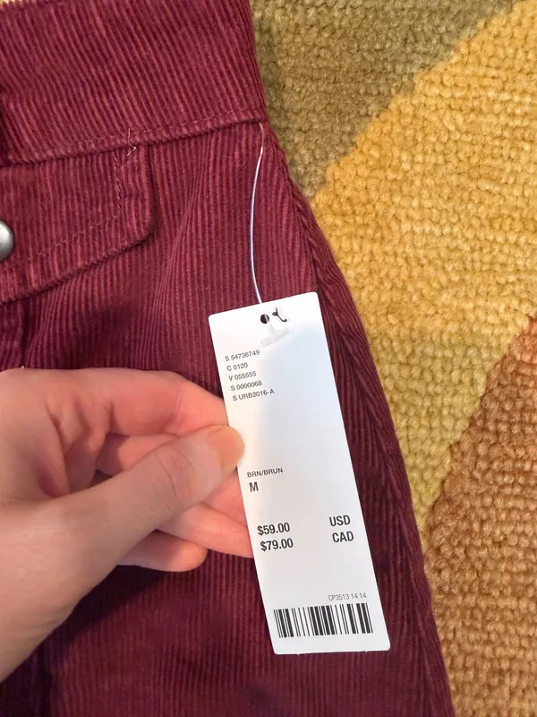 NWT BDG Urban Outfitters Maroon Corduroy Mini Skirt High Waisted Size Medium - Image 3