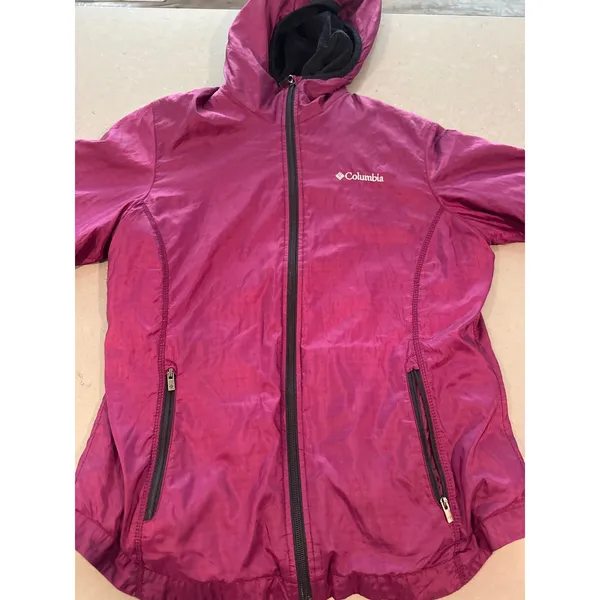 Columbia Womens small Hooded Jacket Lightweight‎ Purple Full Zip Coat - Image 2
