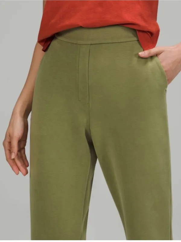 Lululemon Athletica Softstreme Relaxed High Rise Bronze Green Jogger Pants Sz 6 - Image 4