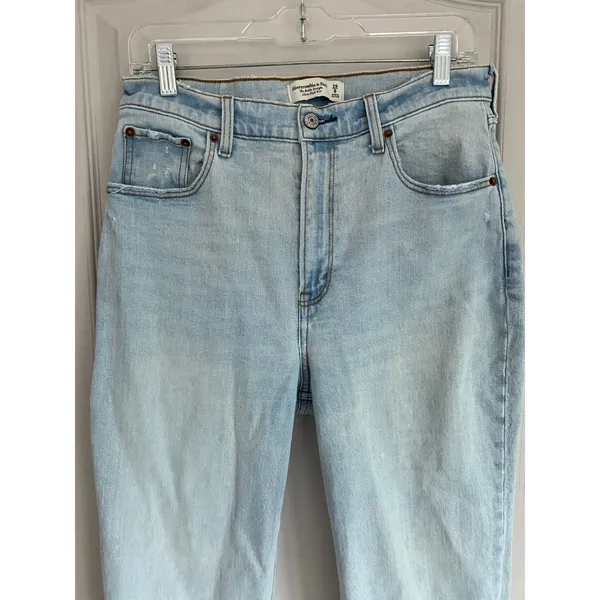 Abercrombie & Fitch Curve Love Ankle‎ Straight Ultra High Rise Jeans Light 29/8 - Image 11