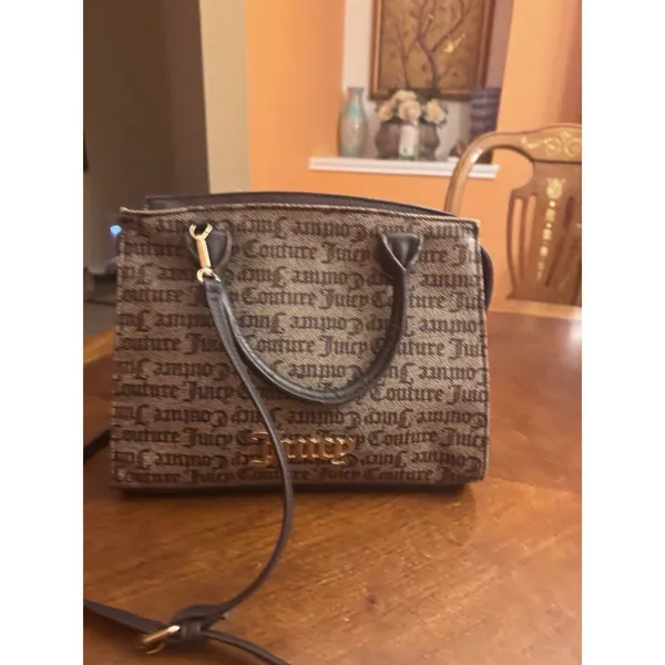 JUICY COUTURE Purse Modern Chic Satchel Bag Chestnut Chino Brown Logo - Image 4