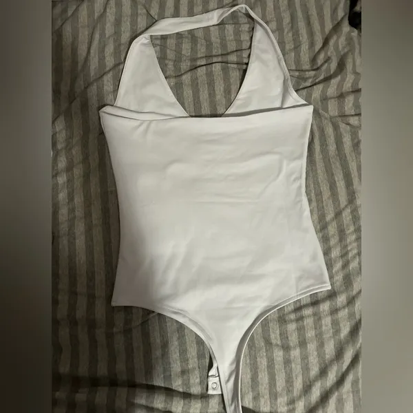 Amazon White Halter Bodysuit - Image 2
