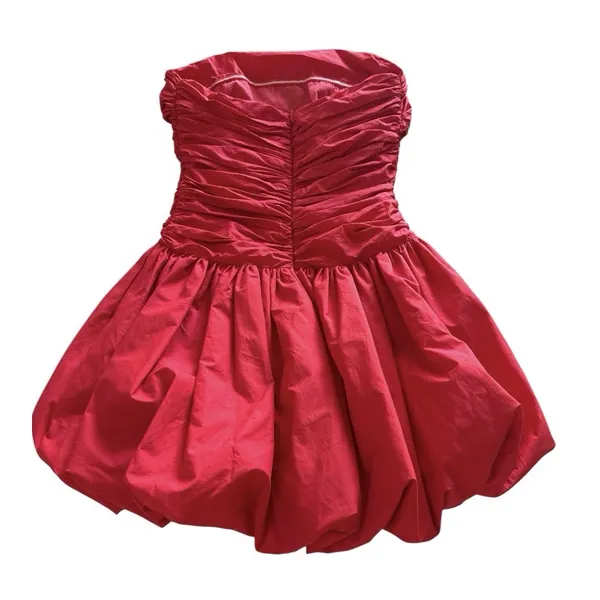 Lovers & Friends NWT Abigail Mini Dress XS Red $238 Bubble Skirt Strapless - Image 6
