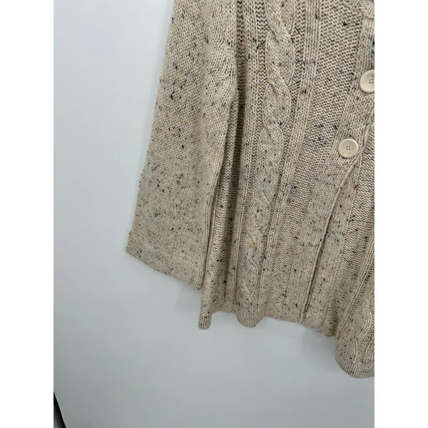 Hannah Womens Cable Knit Cardigan Sweater Sz M Cottagecore‎ Minimal Grandmacore - Image 4