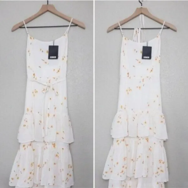 NWT Reformation Foxglove Tiered Ruffle Maxi Dress 2 Opium Floral Georgette - Image 6