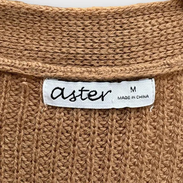 Aster Mix Match Knit Cardigan Tan Size M - Image 5