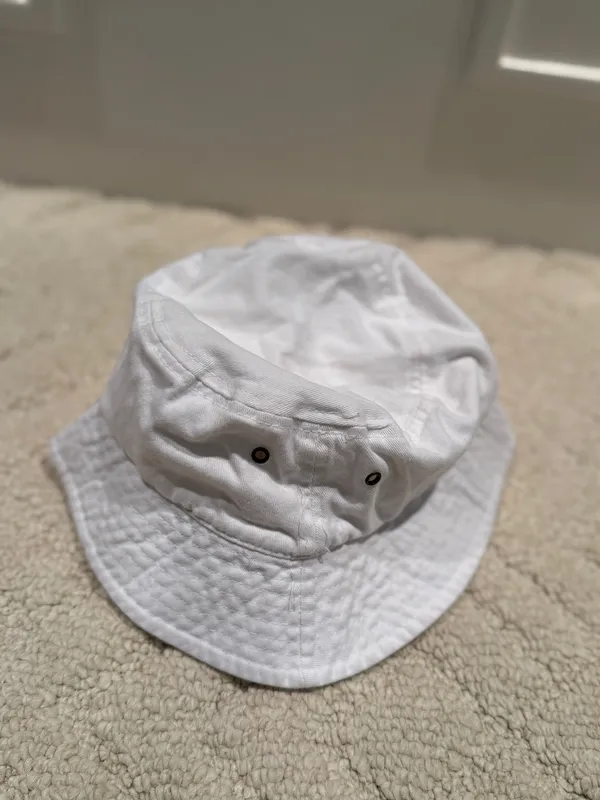 White Bucket Hat Cotton Fisherman Sun Hat - Image 3