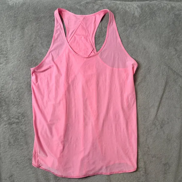 Lululemon Racerback Pleated Pink Tank Top Womens 8 Pink Curved Hem Athletic Yoga - Image 8