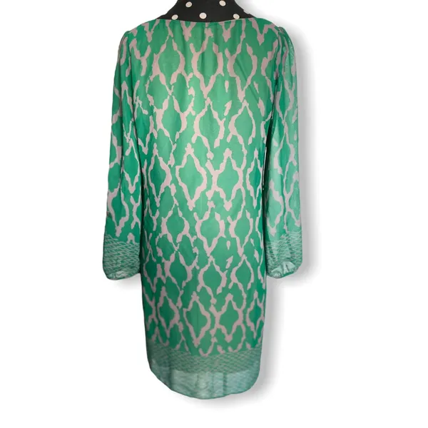 Peaches N Cream Womens Dress‎ Size Small Green Gray Lined Knit Lining Shift - Image 3
