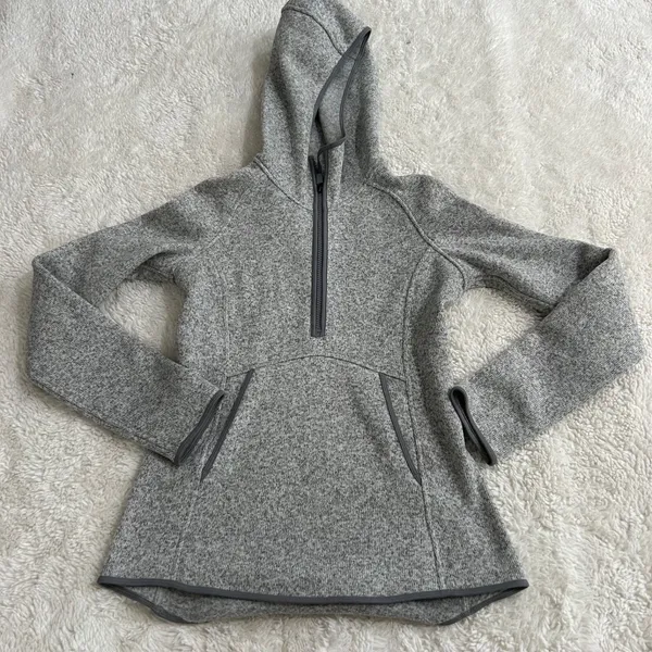 Lululemon Women Fleece & Thank You Pullover Heather Grey 4 Yoga Athleisure Luxe - Image 2