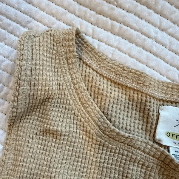 Aerie Offline Womens Cropped Muscle Tank Top Medium Waffle Knit- So Much Sweat - Image 3