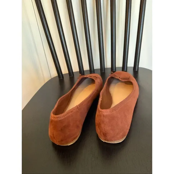 A New Day espresso brown Jackie faux suede flats size 6 - Image 5