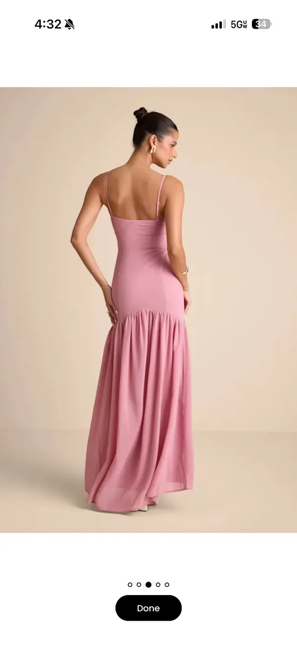 Lulus Light Pink Chiffon Drop Waist Maxi Dress - Image 3