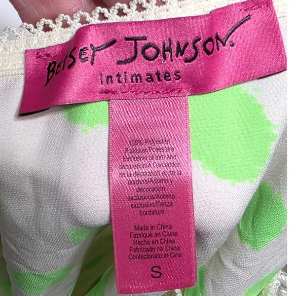 Betsey Johnson Intimates Green Dot Silky Luxe 2-Piece Pajama Short Set Small NEW - Image 5