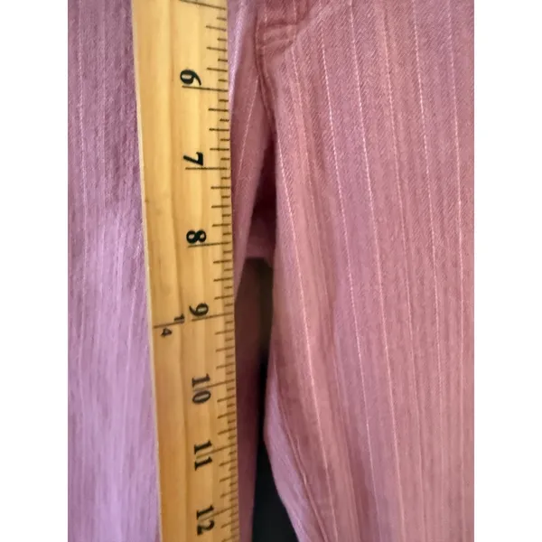 American Eagle Y2k‎ Pink Textured Stripe Stretch Crop Pants Low Rise Womens 6 - Image 6