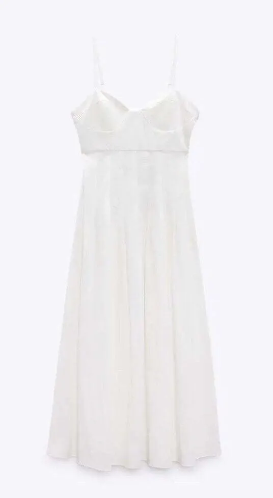 ZARA dress maxi corset style bohemian white summer vacation - Image 5