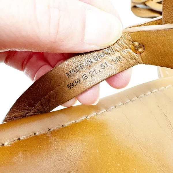 Tory Burch Miller Sandals Women Size 9 Tan Cognac Leather Thong Flats - Image 5