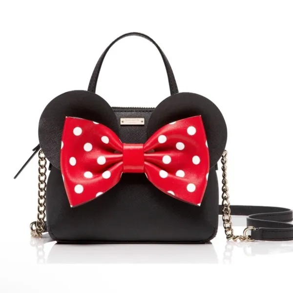 Kate Spade Minnie Mouse Mini Maise Crossbody Bag Purse Disney Black Ears Leather - Image 12